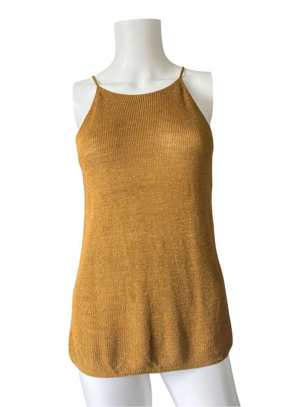 NEW Banana Republic Linen Blend Halter Tank Top Knit Neutral Womens Size Small